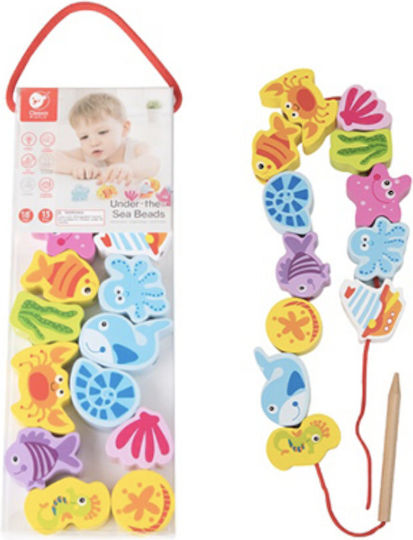 Classic World Lacing Toy Under the Sea made of Wood for 18++ Months