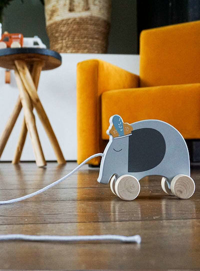 Tryco Pull-Along Toy Elephant made of Wood for 12++ Months