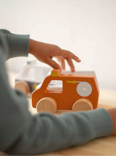 Tryco Wooden Fire Truck Vehicle for 3+ Months