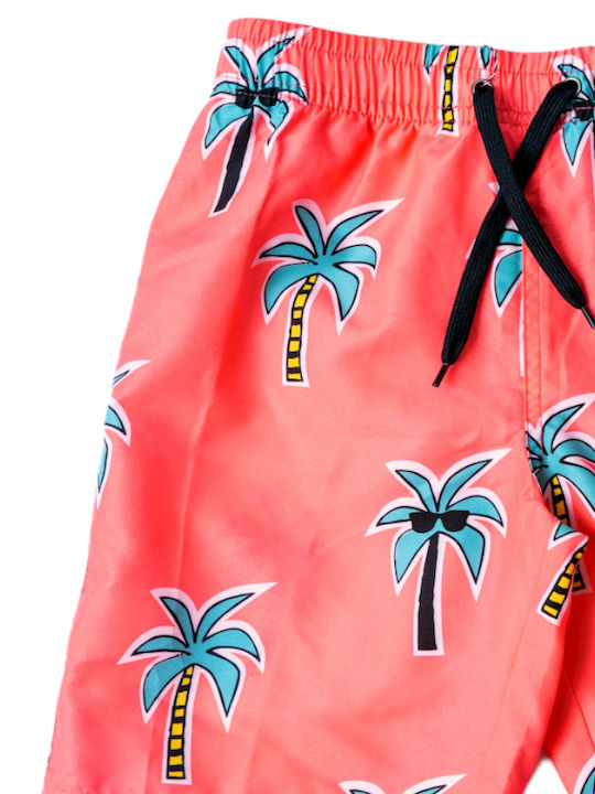 Joyce Palm Trees Kids Swimwear Swim Shorts Orange