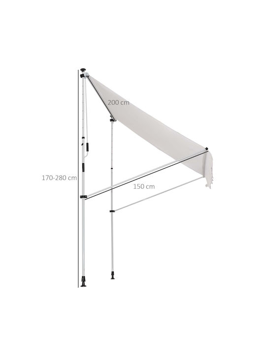 Outsunny Zelt Terrasse Weiß 2x1.5m