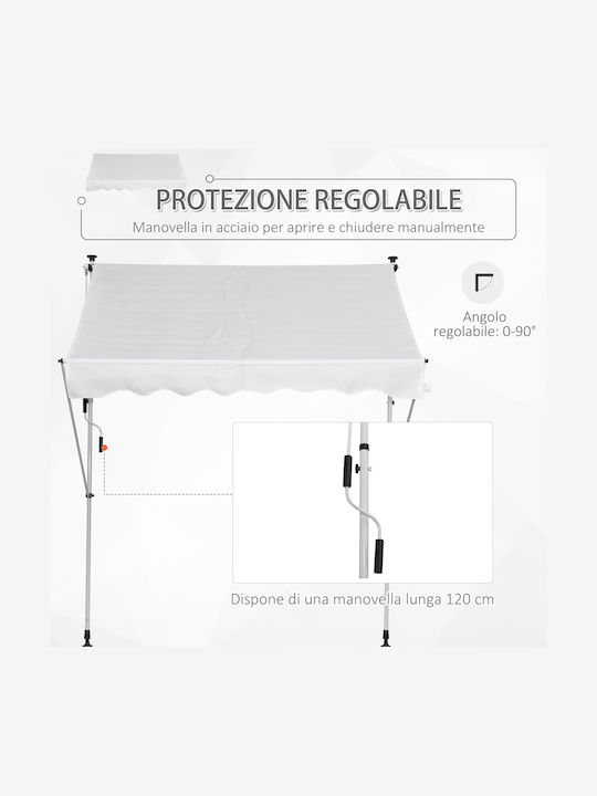 Outsunny Zelt Terrasse Weiß 2x1.5m