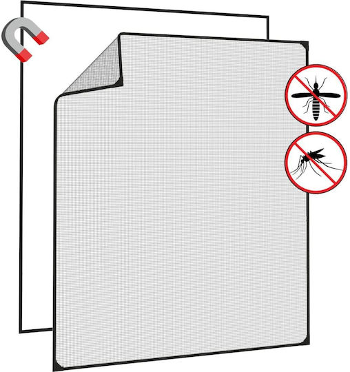 vidaXL vidaXL Fenster-Moskitonetz mit Magnetband Dauerhaft aus Fiberglas Schwarz 150x130cm