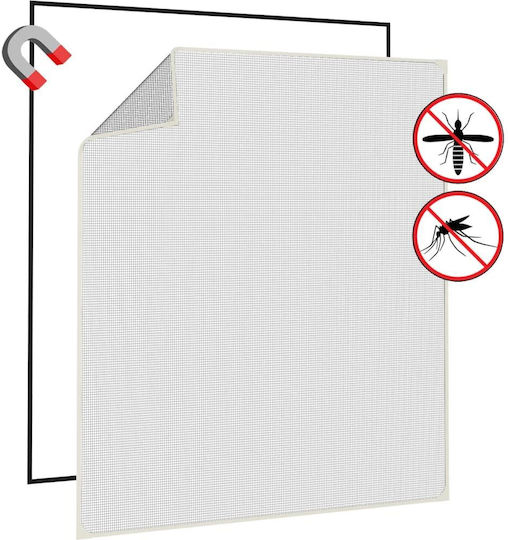 vidaXL Mosquito Net Window with Magnetic Tape Permanent Fiberglass White 150x130cm
