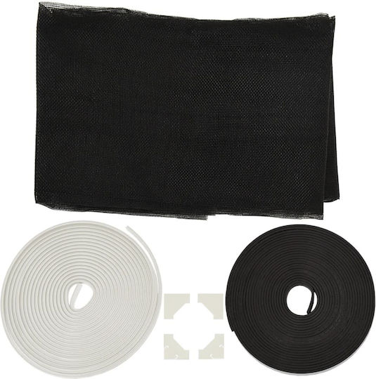vidaXL Mosquito Net Window with Magnetic Tape Permanent Fiberglass White 150x130cm