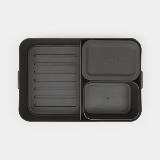 Brabantia Plastic Grey Lunch Box With Compartments 2lt