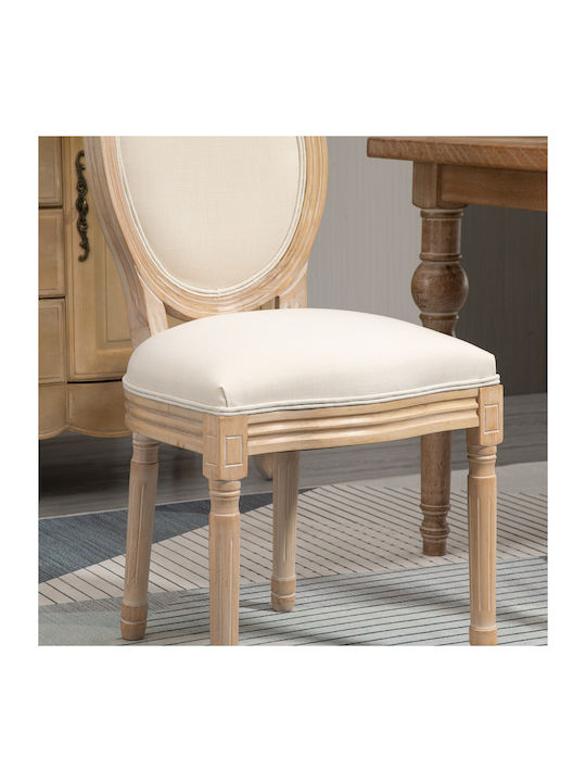 Dining Room Fabric Chair White 49x56x96cm 2pcs