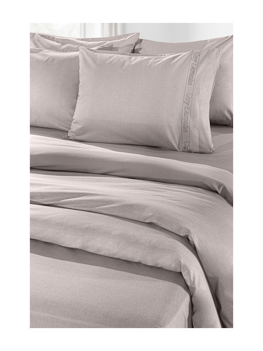 Guy Laroche Sheet King Size with Elastic 180x200+42cm. Color Plus Melanze