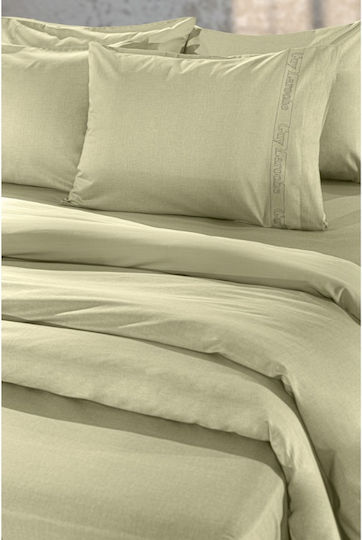 Guy Laroche Cearșaf Super dublu cu Elastic 160x200+32cm. Color Plus Olive
