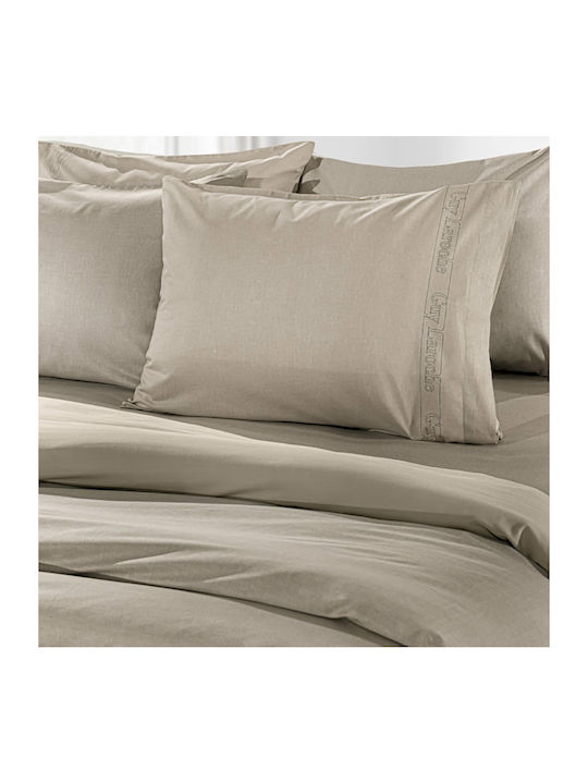 Guy Laroche Sheet Super-Double with Elastic 160x200+32cm. Color Plus Taupe