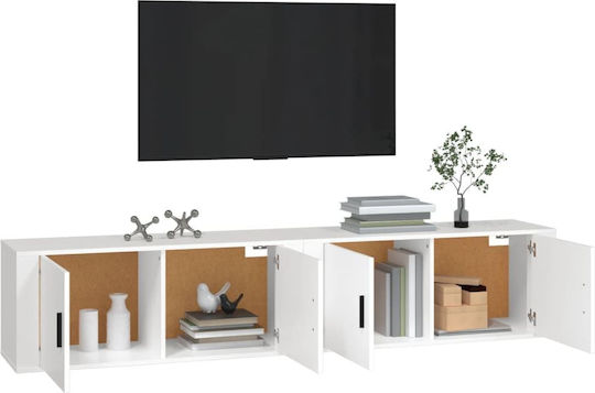 Έπιπλο Τηλεόρασης Λευκό Μ100xΠ34.5xΥ40cm