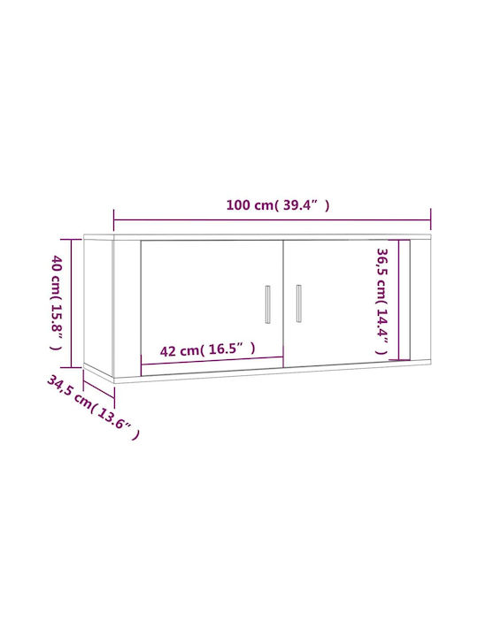 Έπιπλο Τηλεόρασης Λευκό Μ100xΠ34.5xΥ40cm