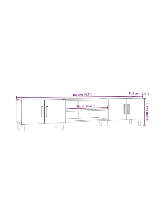 Έπιπλο Τηλεόρασης Γκρι Μ180xΠ31.5xΥ40cm