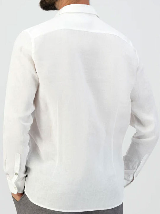 Dstrezzed Men's Shirt Long Sleeve Linen White