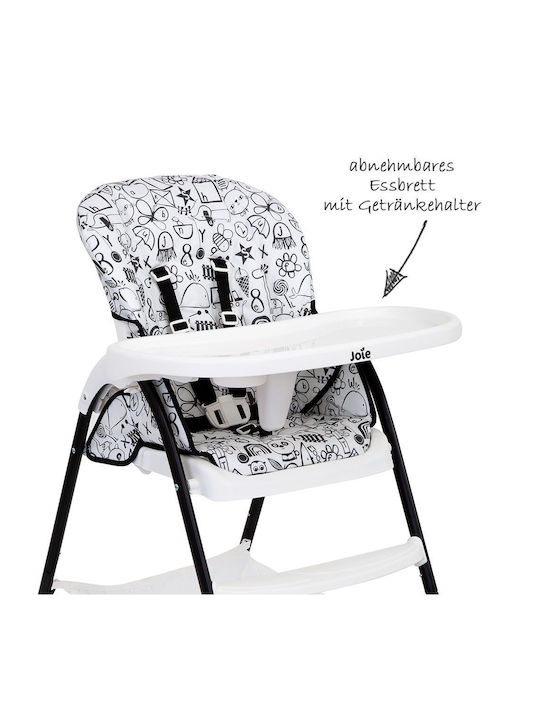 Joie Mimzy Foldable Baby Highchair 2 in 1 with Adjustable Height Alphabet