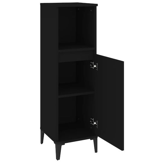 vidaXL Bathroom Cabinet L30xW30xH100cm Black