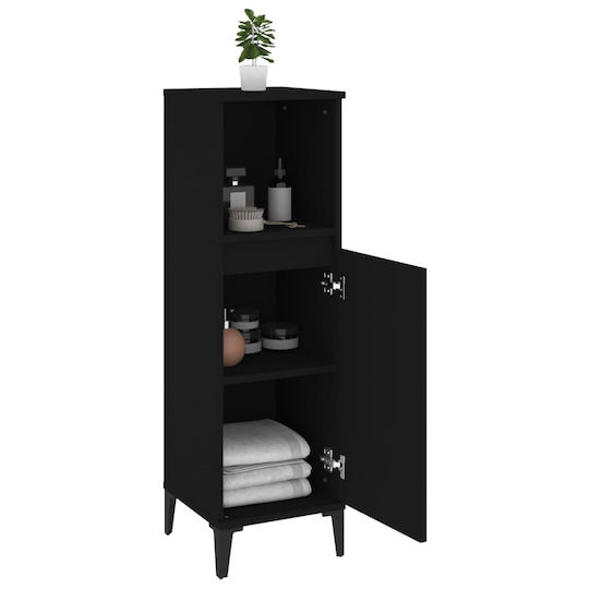 vidaXL Bathroom Cabinet L30xW30xH100cm Black