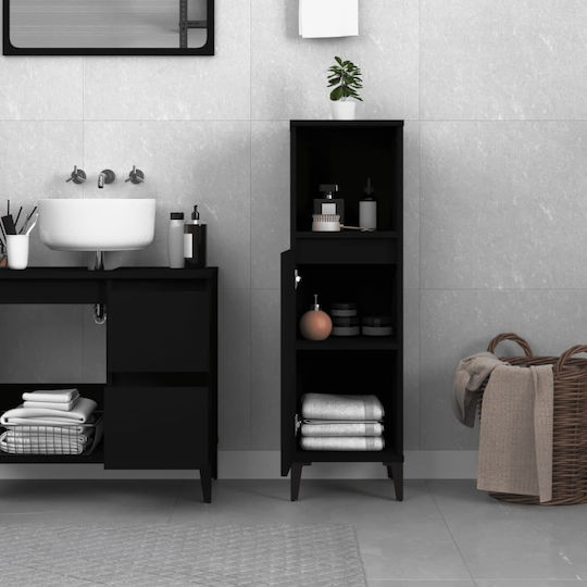 vidaXL Bathroom Cabinet L30xW30xH100cm Black