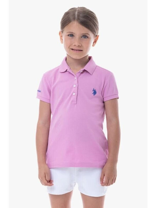 U.S. Polo Assn. Kinderpolo Kurzarm Rosa