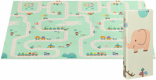 Navaris Spielmatte Straße Green / Beige 200x180cm Dicke 10mm