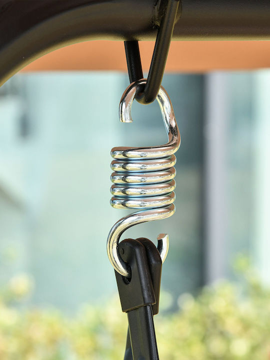 Κούνια με Βάση 3 Θέσεων Μεταλλική Καφέ Μ172xΠ110xΥ155cm