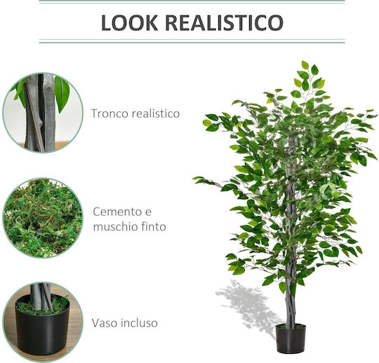 Plantă Artificială în Ghiveci Green 135cm HomCom