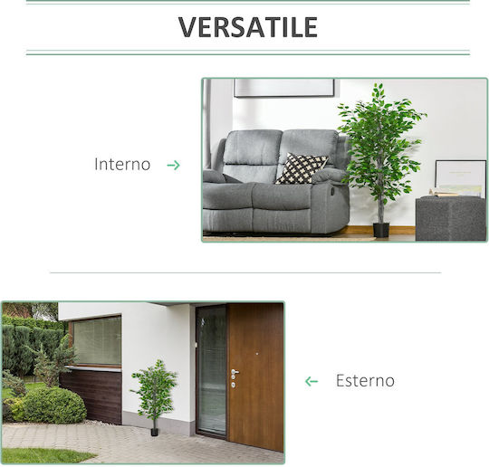 Plantă Artificială în Ghiveci Green 135cm HomCom
