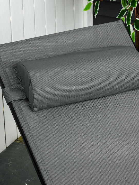 Liegestuhl Aluminium mit Textilene-Stoff Gray 171x46x82cm.