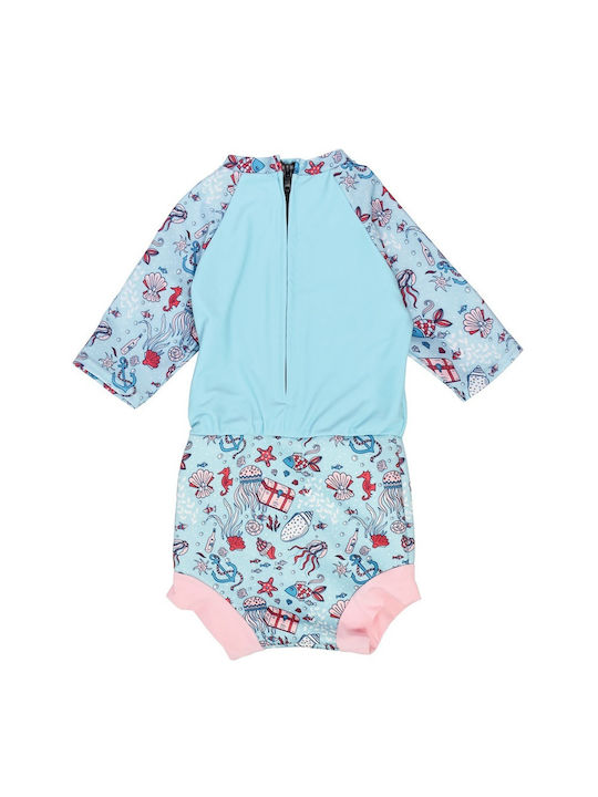 Splash About Kids Swimwear UV Long Sleeve Swimsuit Light Blue