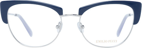 Emilio Pucci Damen Brillengestell Katzenauge Blau EP5102 092