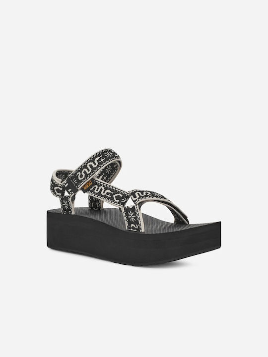 Flatform Universal Women's Flat Sandals Sporty Flatforms in Black Color