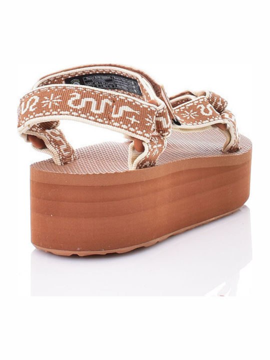 Universal Women's Flat Sandals Sporty Flatforms Brown
