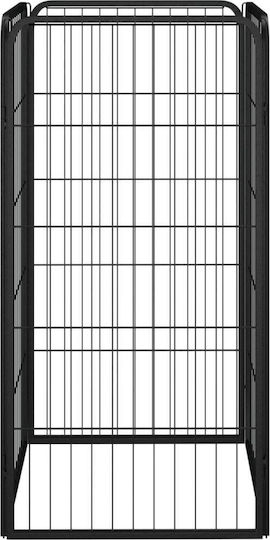vidaXL Metallisches Hundetore mit 4 Paneelen 50x50x100cm Schwarz