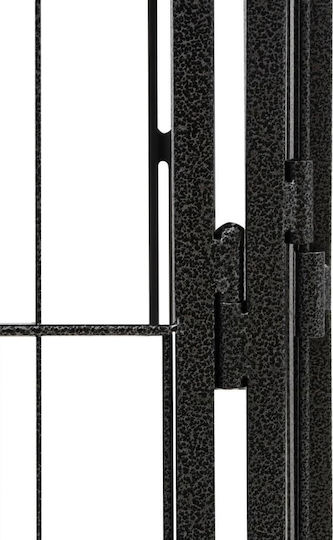 vidaXL Metallisches Hundetore mit 4 Paneelen 50x50x100cm Schwarz