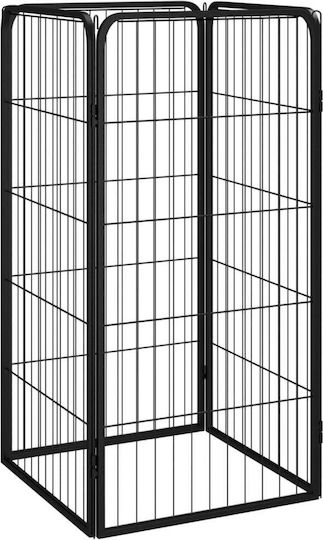 vidaXL Metallisches Hundetore mit 4 Paneelen 50x50x100cm Schwarz