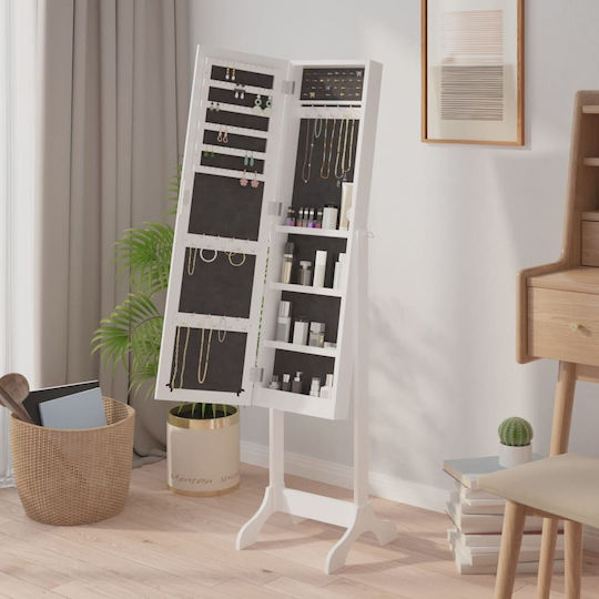 vidaXL Boden- oder Standspiegel mit Weißem Holzrahmen 146x37cm
