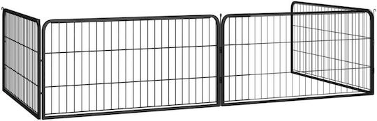 vidaXL Metal Dog Park with 4 Panels 100x100x50cm Black
