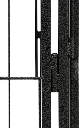 vidaXL Metal Dog Park with 4 Panels 100x100x50cm Black