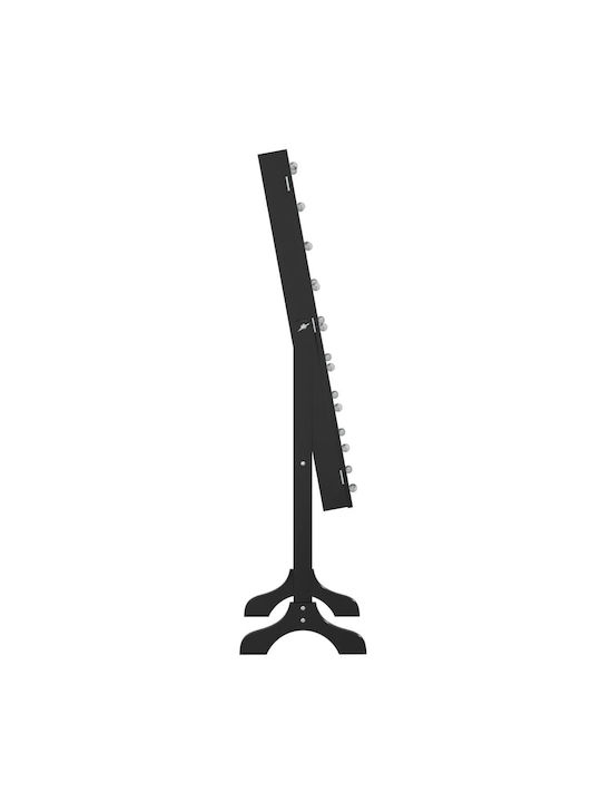 vidaXL Boden- oder Standspiegel mit Schwarzem Holzrahmen & LED Beleuchtung 146x37cm