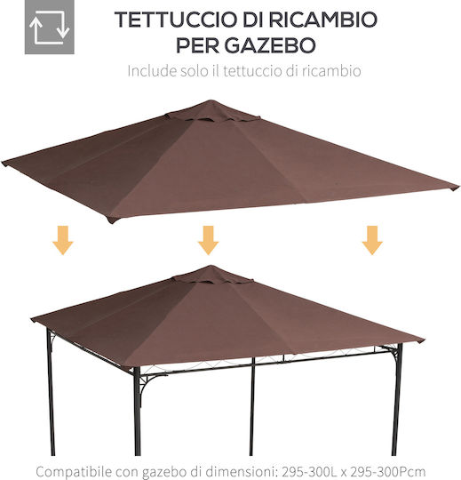 Outsunny Κάλυμμα για Κιόσκι Καφέ 3x3m