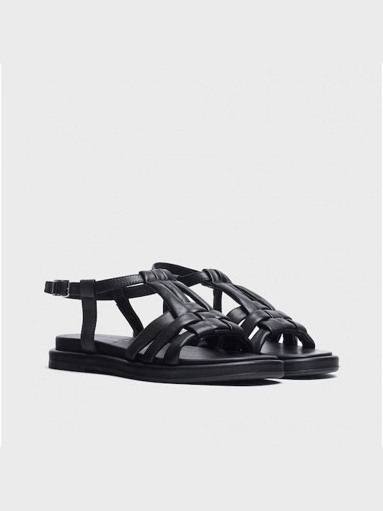 Wonders Women's Flat Sandals in Black Color