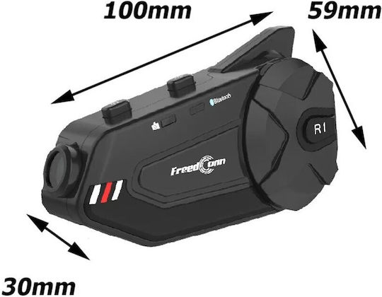 FreedConn R1 Plus E Einzelne Gegensprechanlage Für Motorradhelm Mit Bluetooth & Kamera