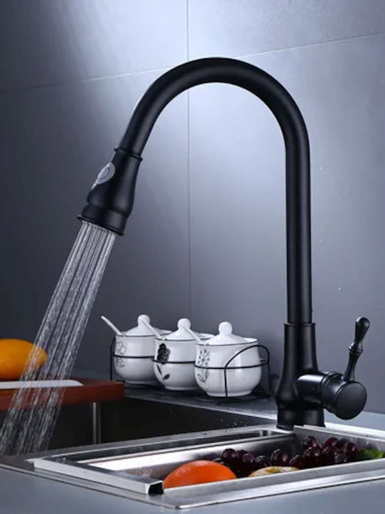 Bonken Tall Kitchen Faucet Counter with Shower Black