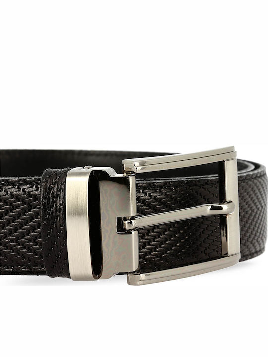 0401-82 Herren Gürtel Leder Schwarz