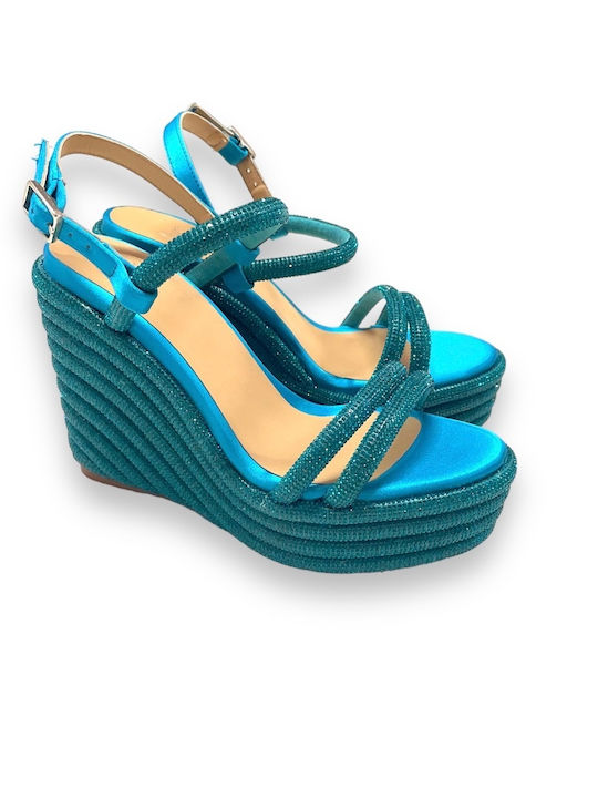 Castaner Women's Platform Espadrilles Blue