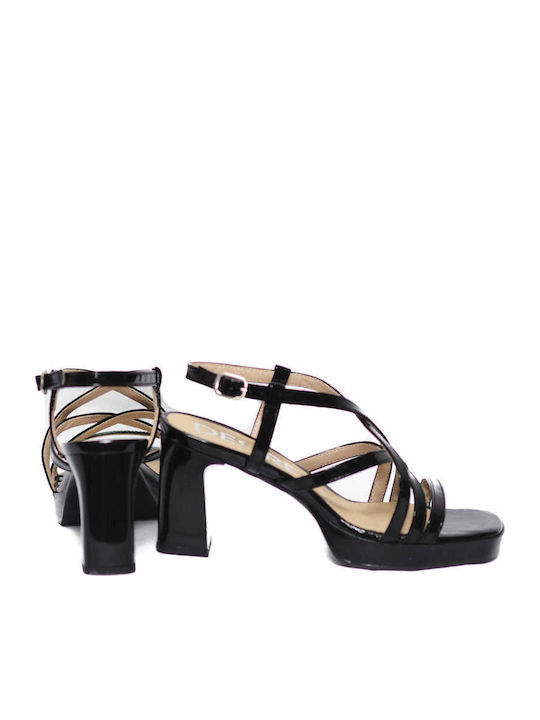 Judit4 Sandalen Anatomisch aus Lackleder Schwarz