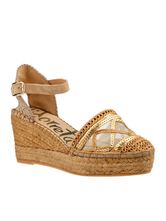 Damenplattformen im Espadrilles-Stil Goldene