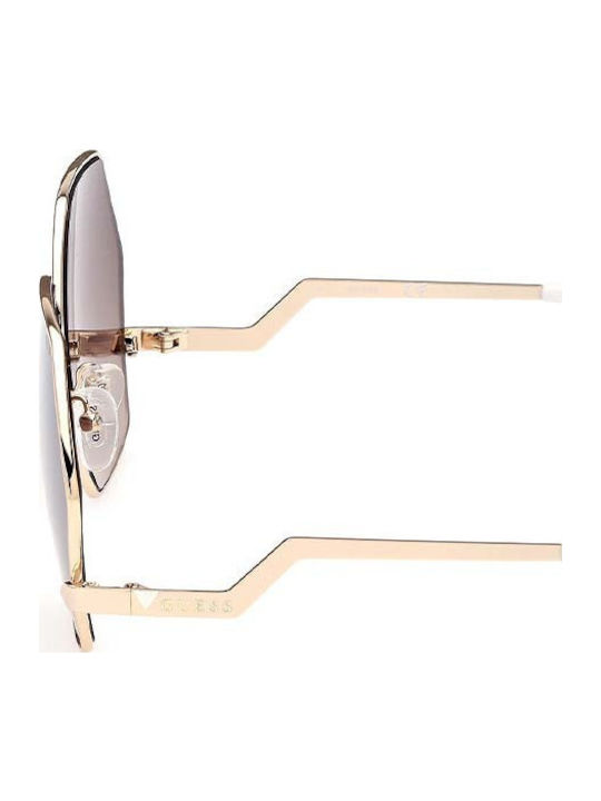 Guess Women's Sunglasses with Gold Metal Frame and Brown Gradient Lens