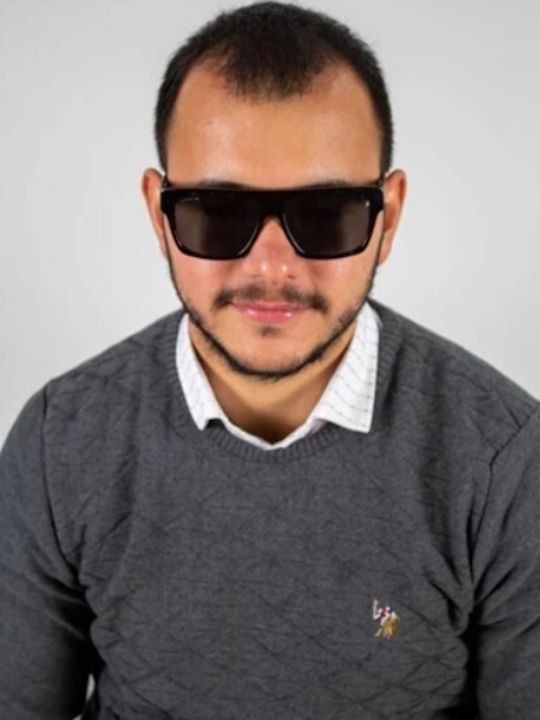 Lacoste Men's Sunglasses with Brown Tartaruga Plastic Frame and Black Lens L984S-230