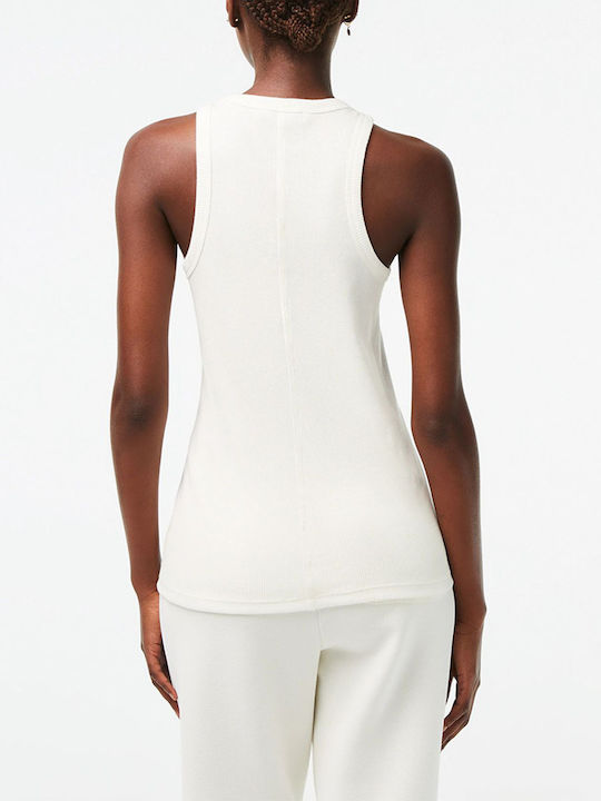 Lacoste Women's Summer Blouse Cotton Sleeveless White